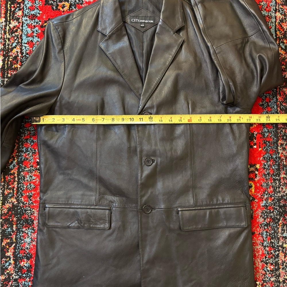 Jones New York Black Leather Jacket - Picture 3 of 7